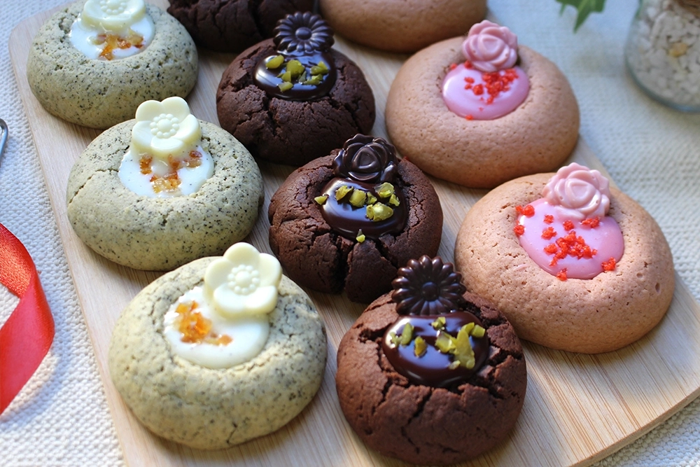 3種類のガナッシュクッキーの画像