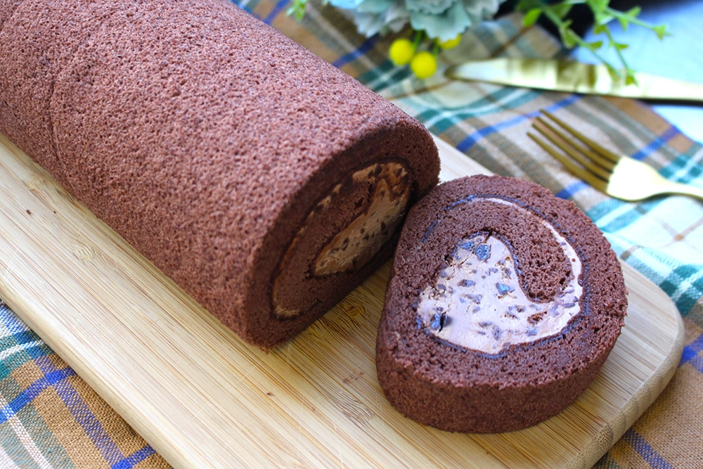 米粉のチョコロールケーキの画像