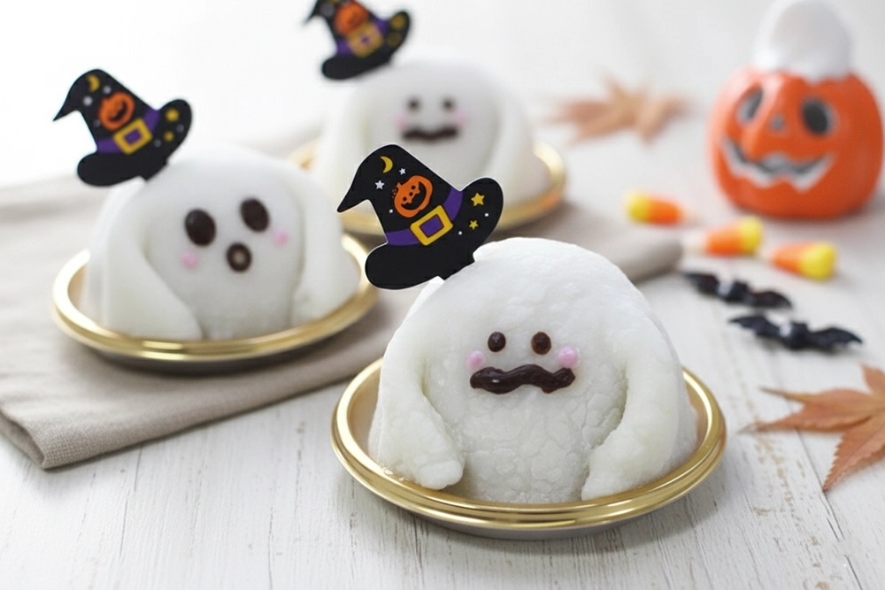 ハロウィンおばけの求肥ケーキの画像