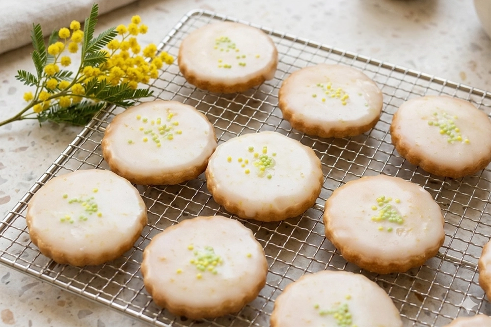 レモンたっぷりミモザサブレ（レモンアイシングクッキー）の画像