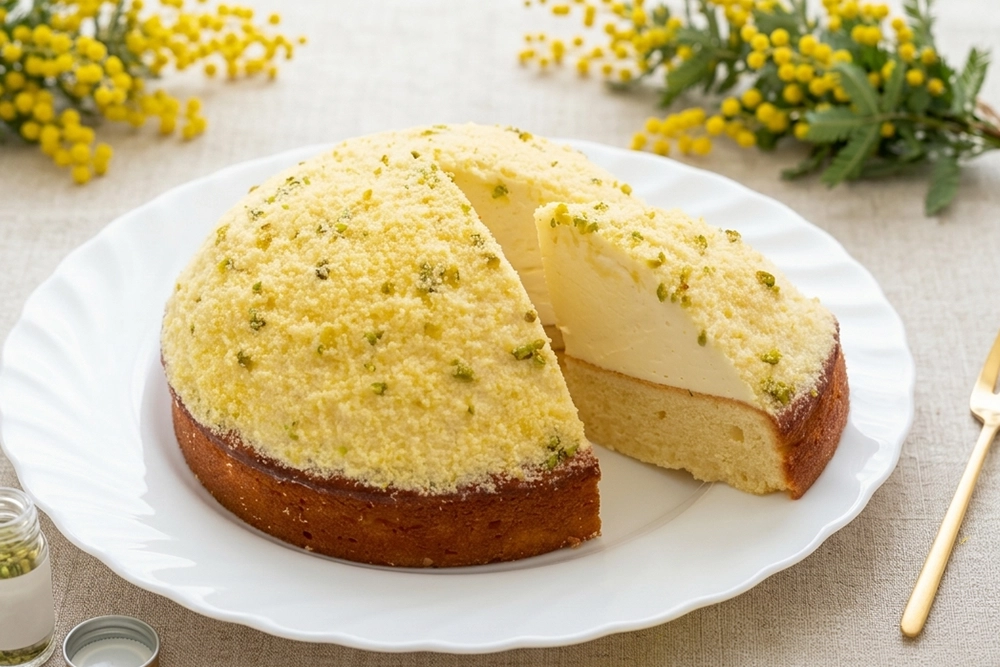 ミモザ風レモンケーキ｜レモンムースとバターケーキの画像