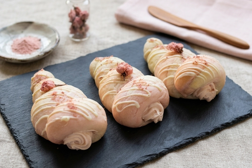 桜のコロネ｜桜クリーム入り春のコロネパンの画像