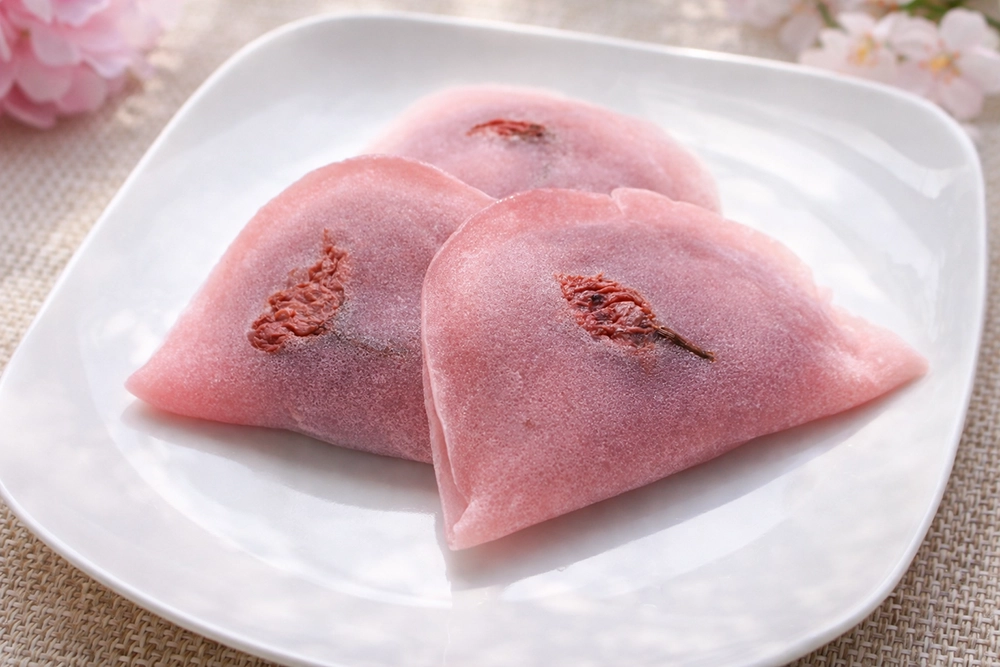 フライパンで作るやわらか桜餅（関東風・もちもち生地）の画像