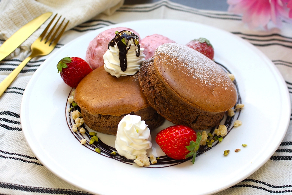 スフレパンケーキ～バレンタインプレート～の画像