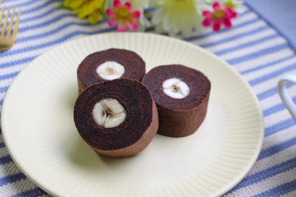 玉子焼き器で作るチョコバナナバウムクーヘンの画像