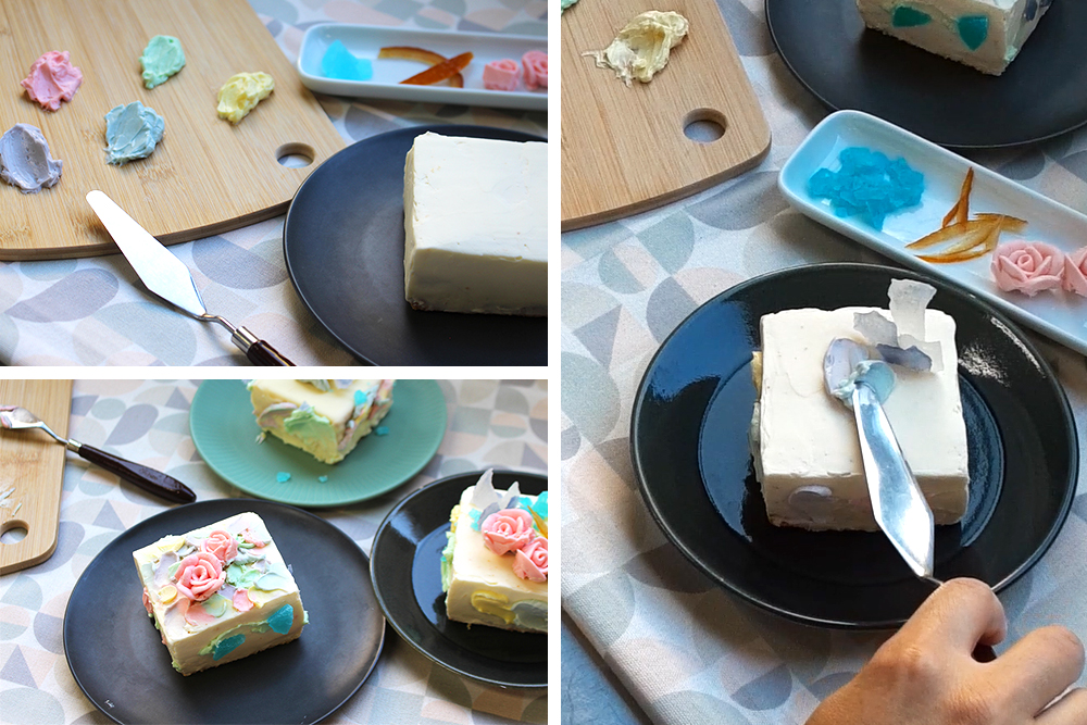 【キャンバスケーキ】真っ白なバタークリームサンドの上にお絵描き”ができるアートなケーキ！の画像